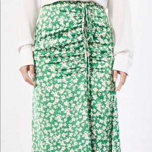 Urban Revivo Green Floral Midi Skirt
